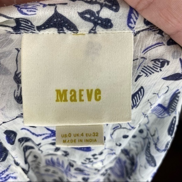 Anthropologie Maeve Canna Sheer Swing Dress Size 0 - Picture 9 of 10